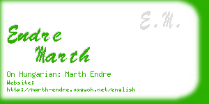 endre marth business card